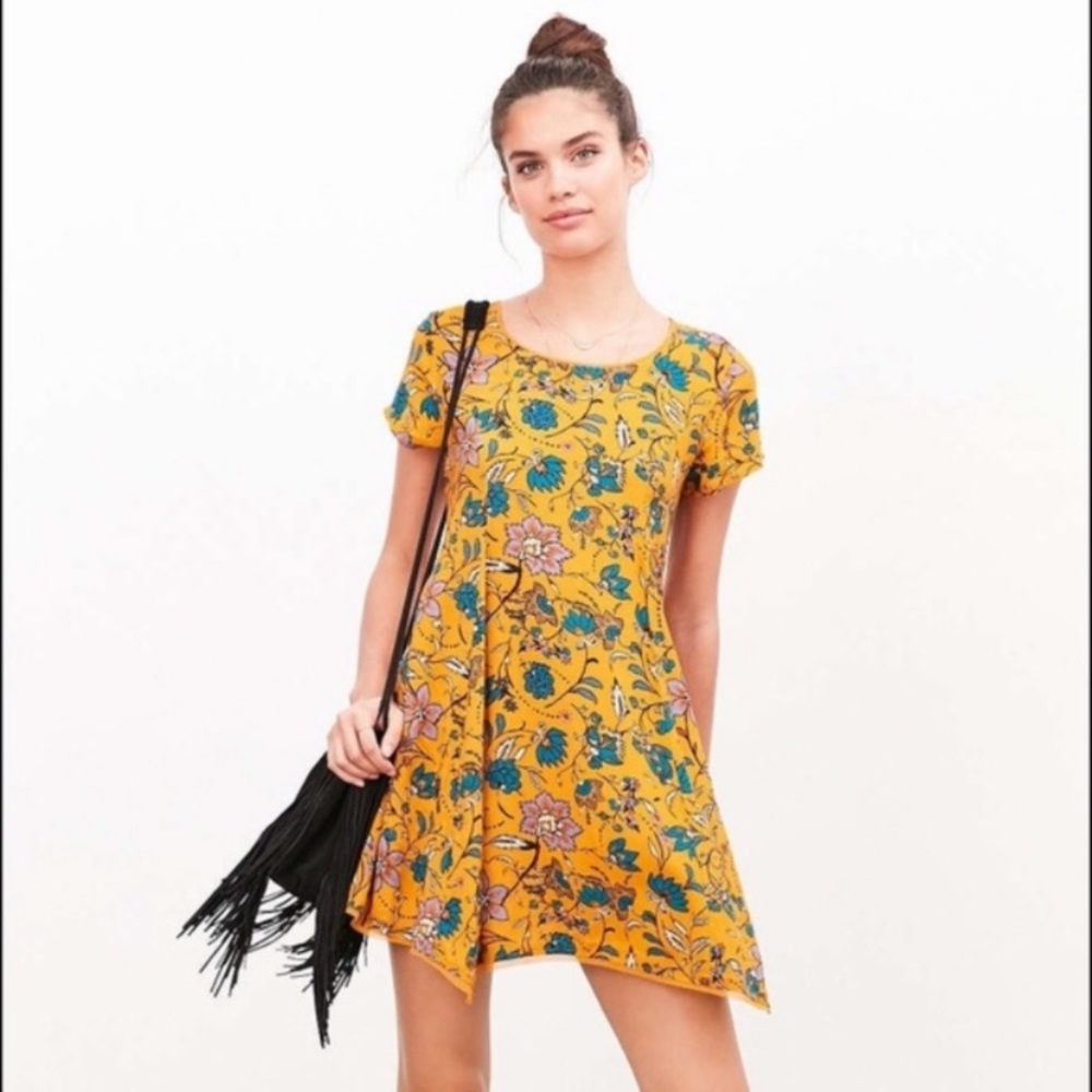 Anthropologie Silence + Noise gold Witchy dress S